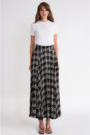 Black High waist godet long skirt 81346