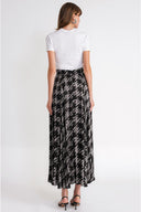Black High waist godet long skirt 81346