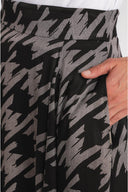 Black High waist godet long skirt 81346