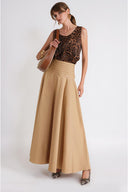 Beige Goddet long skirt 81367