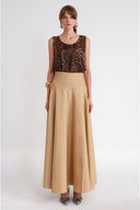 Beige Goddet long skirt 81367