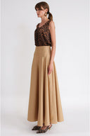 Beige Goddet long skirt 81367