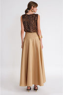 Beige Goddet long skirt 81367