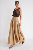 Beige Goddet long skirt 81367
