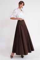 Brown Goddet long skirt 81367