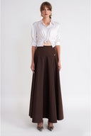 Brown Goddet long skirt 81367