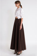Brown Goddet long skirt 81367