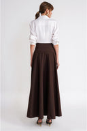 Brown Goddet long skirt 81367