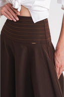 Brown Goddet long skirt 81367