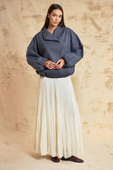 Ecru Long bodice skirt with crayon detail 81373