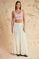 Ecru Long bodice skirt with crayon detail 81373