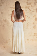 Ecru Long bodice skirt with crayon detail 81373