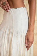 Ecru Long bodice skirt with crayon detail 81373