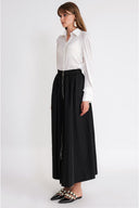Black Long skirt with zipper detail and elasticated waist 81374