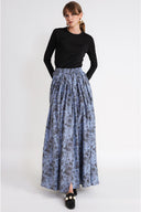 Patterned Long skirt with elastic waistband 81376