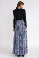 Patterned Long skirt with elastic waistband 81376