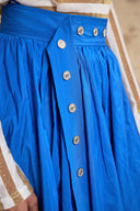 Sax High-waisted long skirt with metal accessory and ruching detail 81381