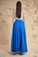Sax High-waisted long skirt with metal accessory and ruching detail 81381