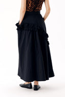 Black Midi length skirt with pleated detail 81396
