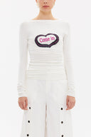 Ecru Boatneck sleeveless knitwear blouse 18509