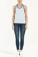 White Low-cut back woven top 18546