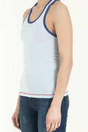 White Low-cut back woven top 18546