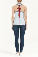 White Low-cut back woven top 18546