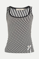 Black White Sleeveless knitwear blouse 18572