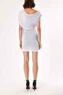 White ASYMMETRIC CUT KNITTED DRESS 18581