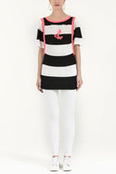 Black Silk  garnished  woven  blouse  18727