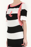 Black Silk  garnished  woven  blouse  18727