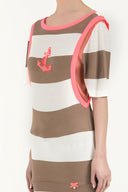 Beige Silk  garnished  woven  blouse  18727