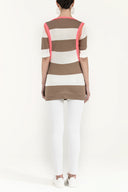 Beige Silk  garnished  woven  blouse  18727