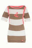 Beige Silk  garnished  woven  blouse  18727