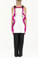 Ecru Contrast colour wide cut blouse 18733