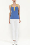 Blue Crystal gem knitwear blouse