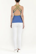 Blue Crystal gem knitwear blouse