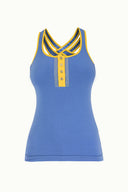 Blue Crystal gem knitwear blouse