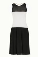 White File woven  knit  dress  28005