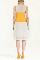 Yellow File woven  knit  dress  28005