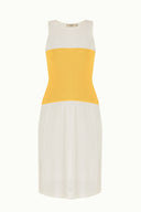 Yellow File woven  knit  dress  28005
