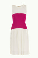 Fuchsia File woven  knit  dress  28005