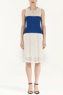 Blue File woven  knit  dress  28005