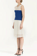 Blue File woven  knit  dress  28005