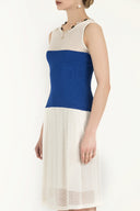 Blue File woven  knit  dress  28005