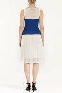 Blue File woven  knit  dress  28005