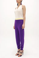 Purple Wrapped knitwear jumpsuit 28011