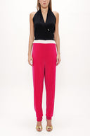 Fuchsia Wrapped knitwear jumpsuit 28011