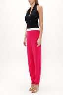 Fuchsia Wrapped knitwear jumpsuit 28011