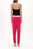 Fuchsia Wrapped knitwear jumpsuit 28011
